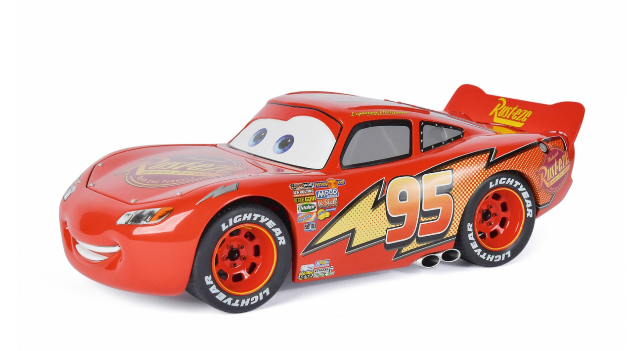 1/18 Schuco Lightning McQueen #95 Disney Movie Cars Red with Showcase Car Model