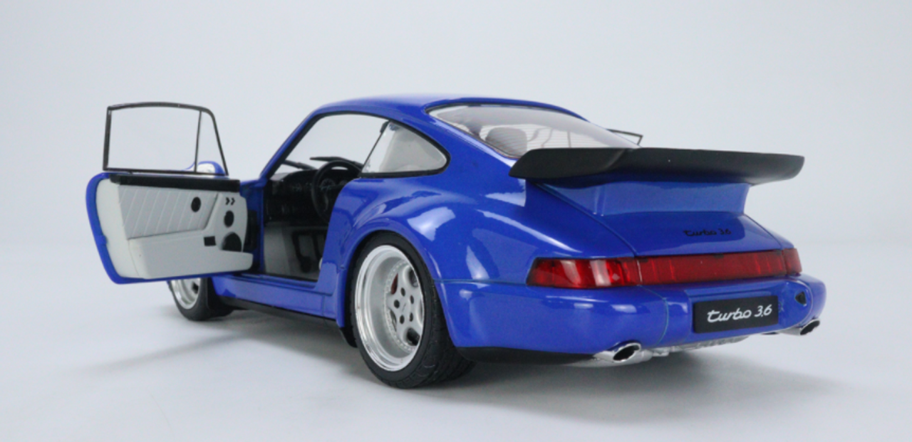  1/18 Solido 1990 Porsche 911 (964) Turbo (Electric Blue) Diecast Car Model