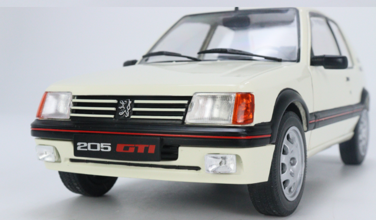 1/18 Solido PEUGEOT 205 GTI BLANCHE 1988 Diecast Car Model