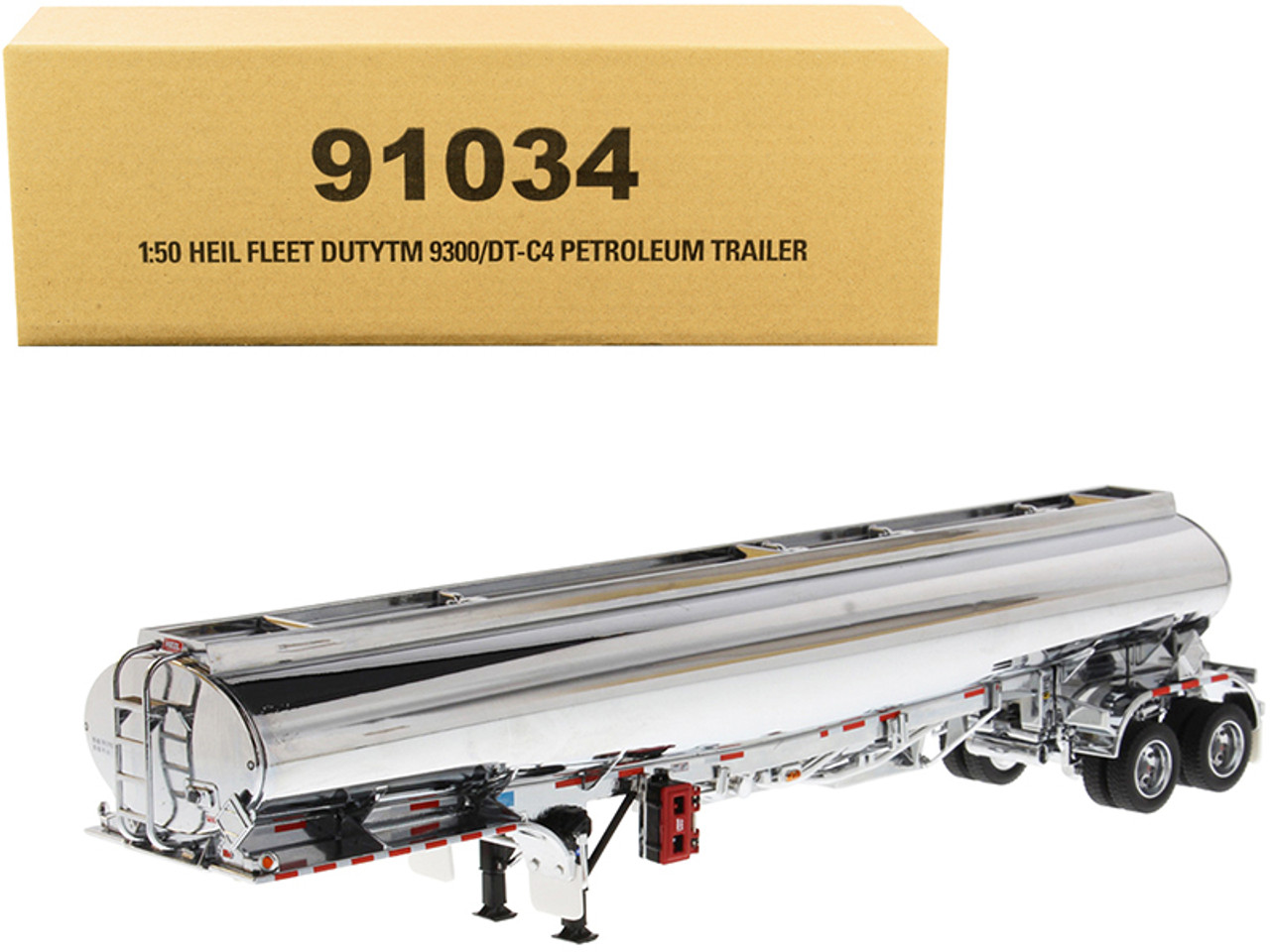 Heil Fleet Duty TM 9300/DT-C4 Petroleum Tanker Trailer Chrome "Transport Series" 1/50 Diecast Model by Diecast Masters Heil Fleet Duty TM 9300/DT-C4 Petroleum Tanker Trailer Chrome "Transport Series" 1/50 Diecast Model by Diecast Masters