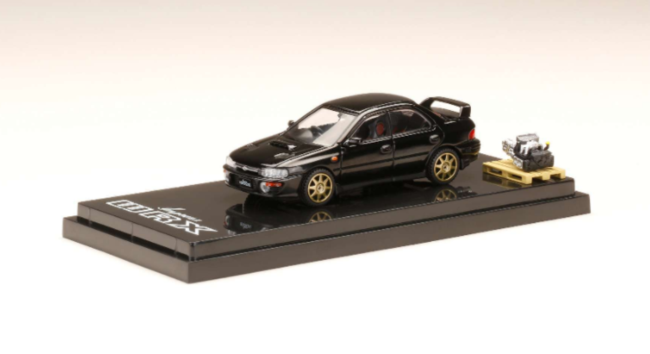 1/64 Hobby Japan SUBARU IMPREZA WRX (GC8) 1992 Customized Version with Engine Display Model Black