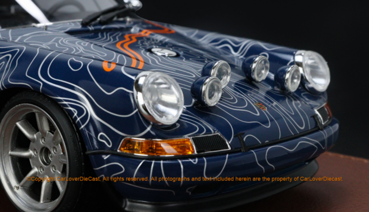  1/18 Delicate Model Porsche 911 964 Singer (Dark Blue) Resin Car Model