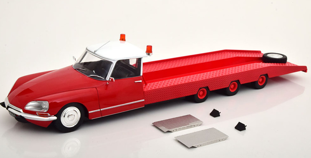 1/18 CMR 1970 Citroen DS Tissier Car Transporter (Red) Diecast Car Model