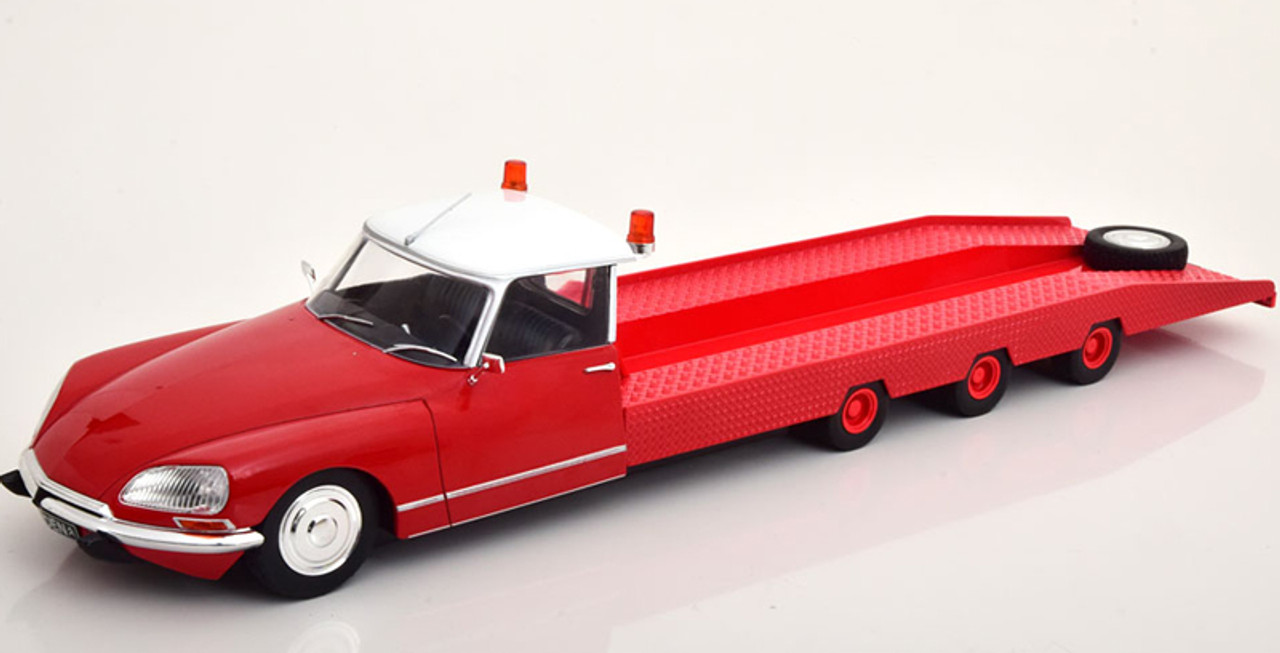 1/18 CMR 1970 Citroen DS Tissier Car Transporter (Red) Diecast Car Model