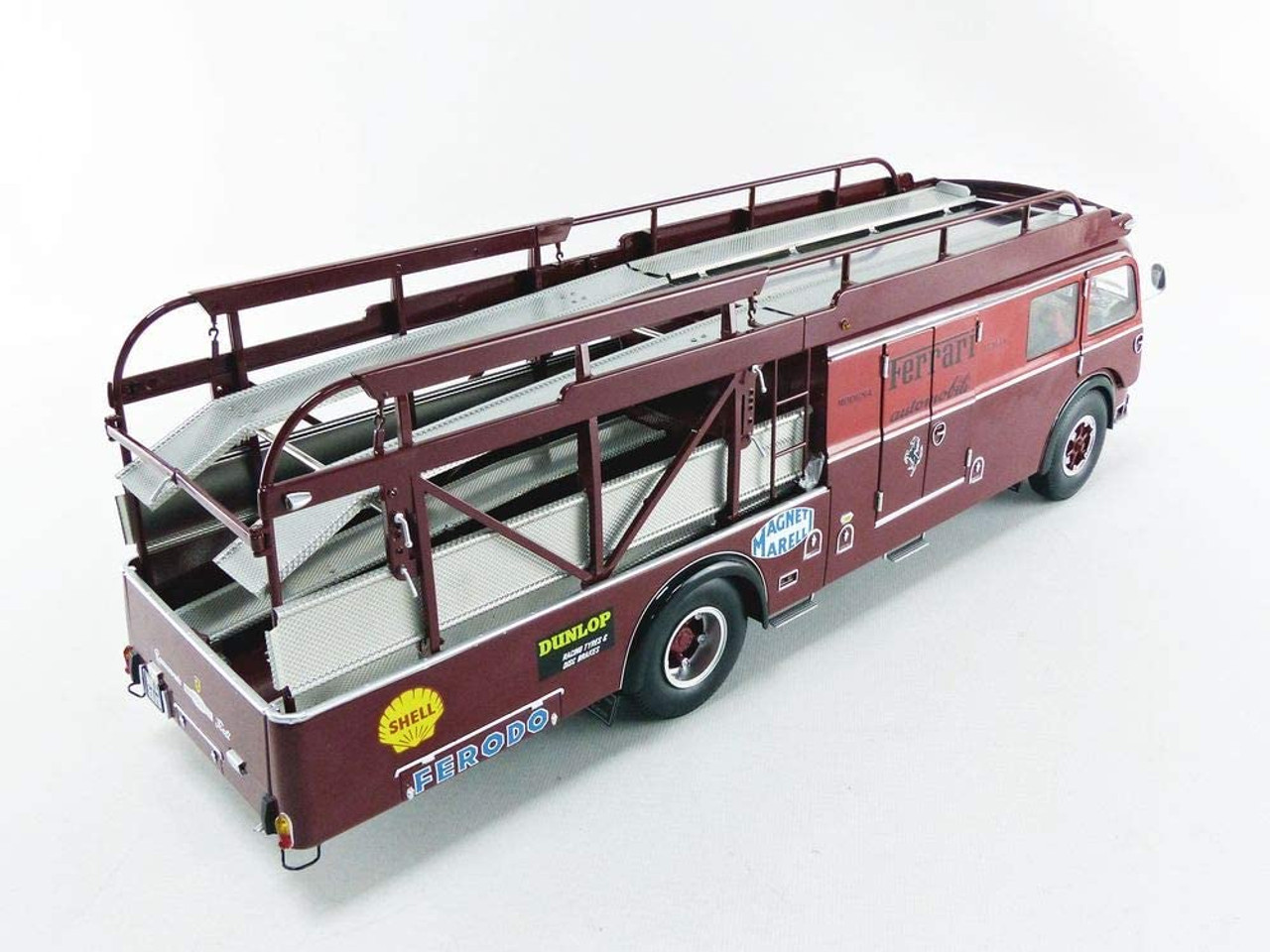 1/18 CMR 1957 Fiat 642 RN2 Bartoletti Ferrari Race Car Transporter (Dark Red) Diecast Car Model