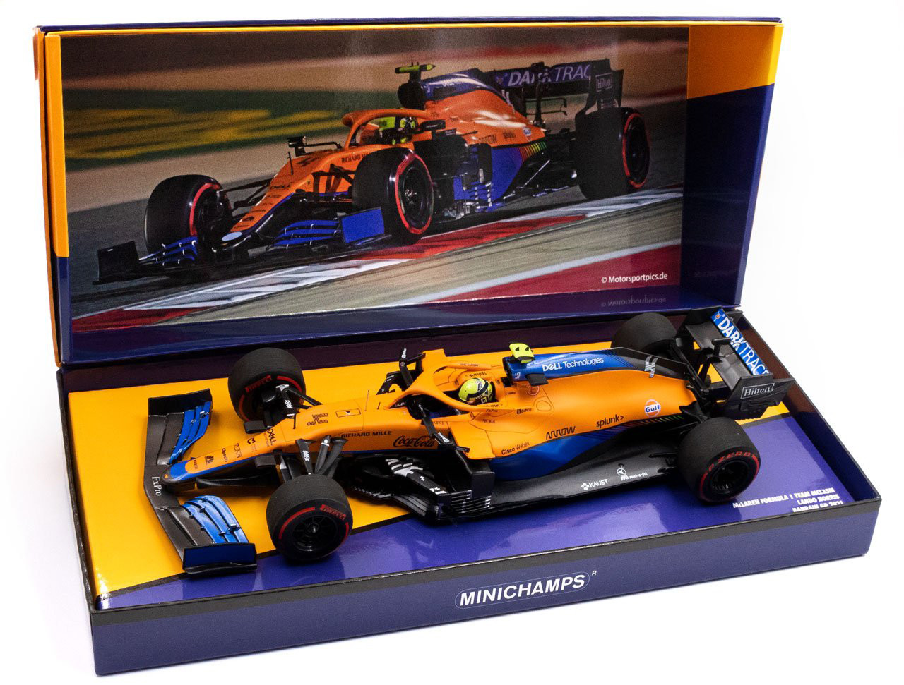 1/18 Lando Norris McLaren MCL35M #4 4th Bahrain GP formula 1 2021 Car Model