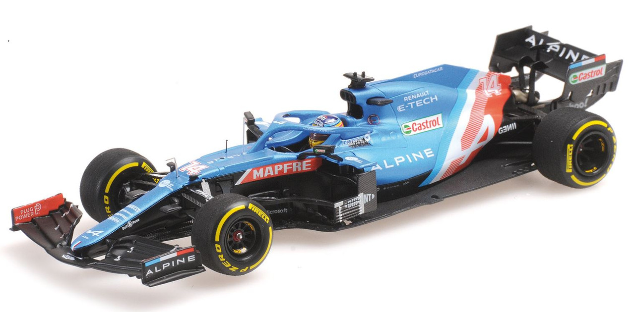 1/43 Fernando Alonso Alpine A521 #14 Bahrain GP Formula 1 2021 Car Model