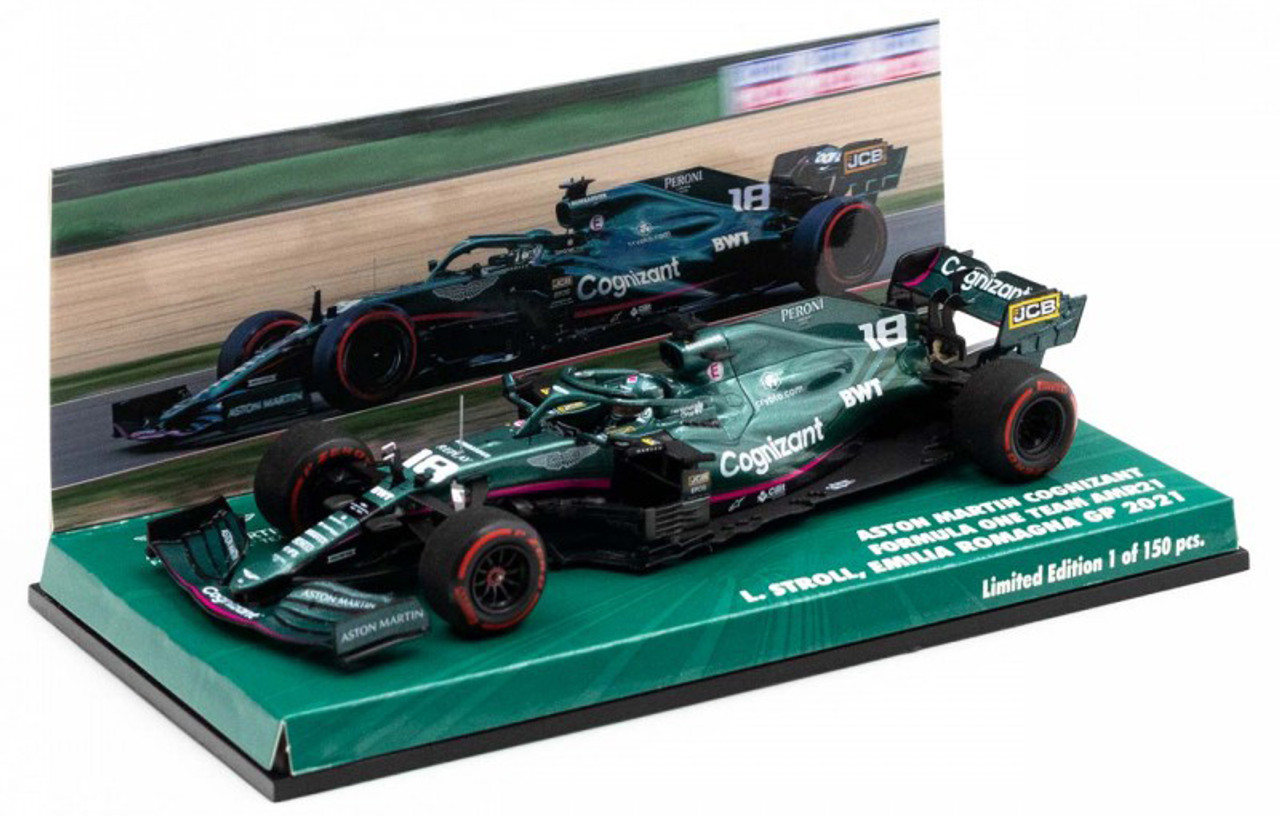 1/43 Lance Stroll Aston Martin AMR21 #18 Emilia Romagna GP Formula 1 2021 Car Model