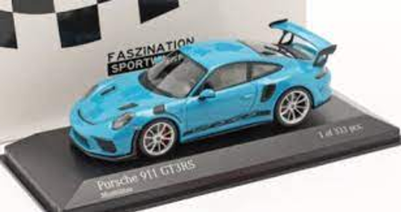 1/43 Porsche 911 (991 II) GT3 RS 2018 (Miami Blue with Silver Rims) Car ...