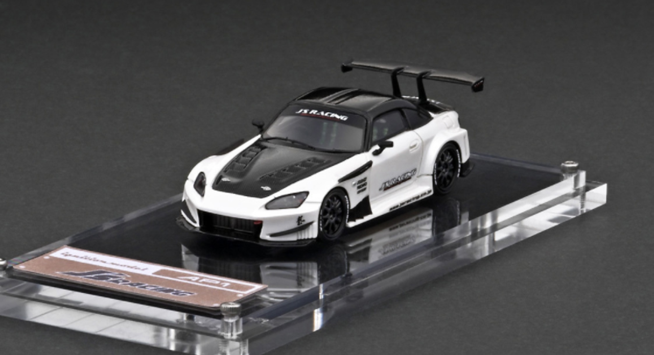 1/64 Ignition Model J‘S RACING Honda S2000 (AP1) Pearl White Resin Car Model 