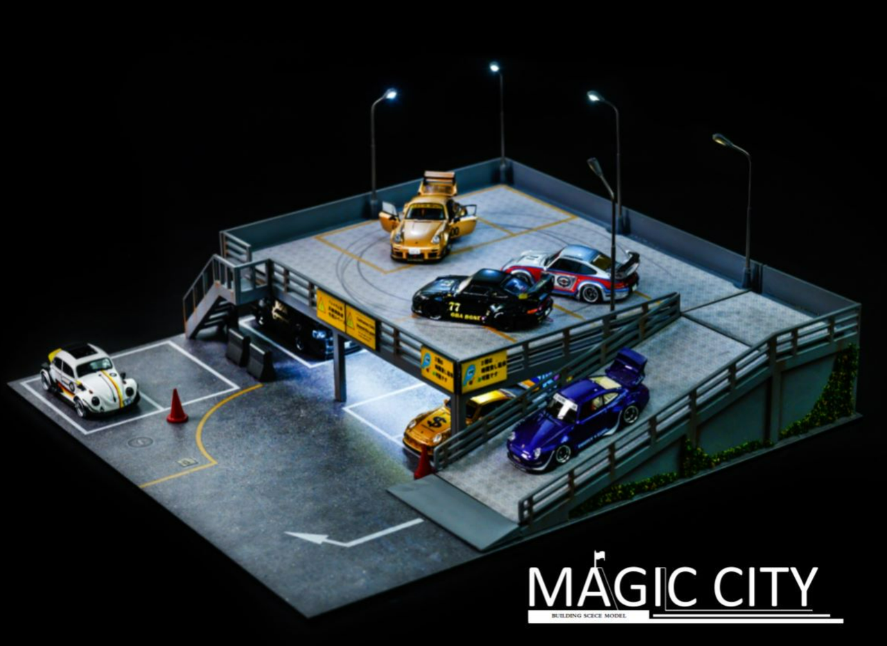 1/64 Magic City RWB Roppongi Annual Gathering Double Level Parking Lot Diorama (car models NOT included)