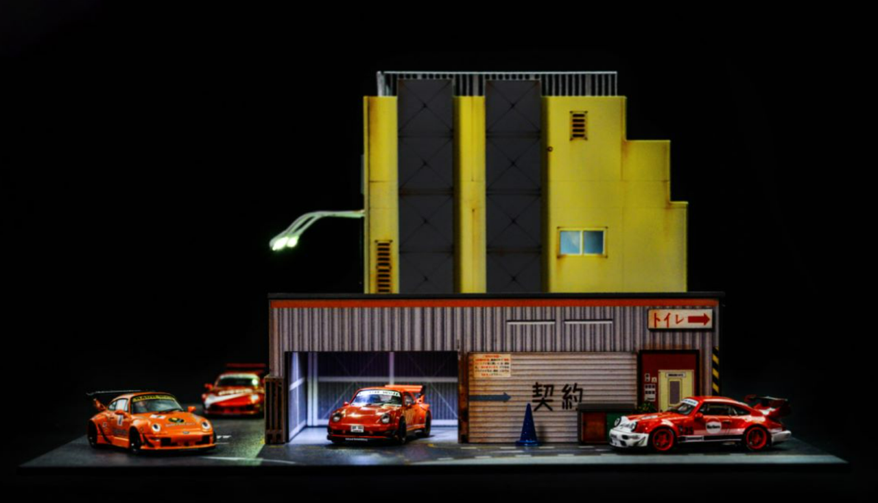 1/64 Magic City RWB Roppongi Annual Gathering, Contract Office & Tenkaippin Ramen Shop Diorama (car models NOT included)