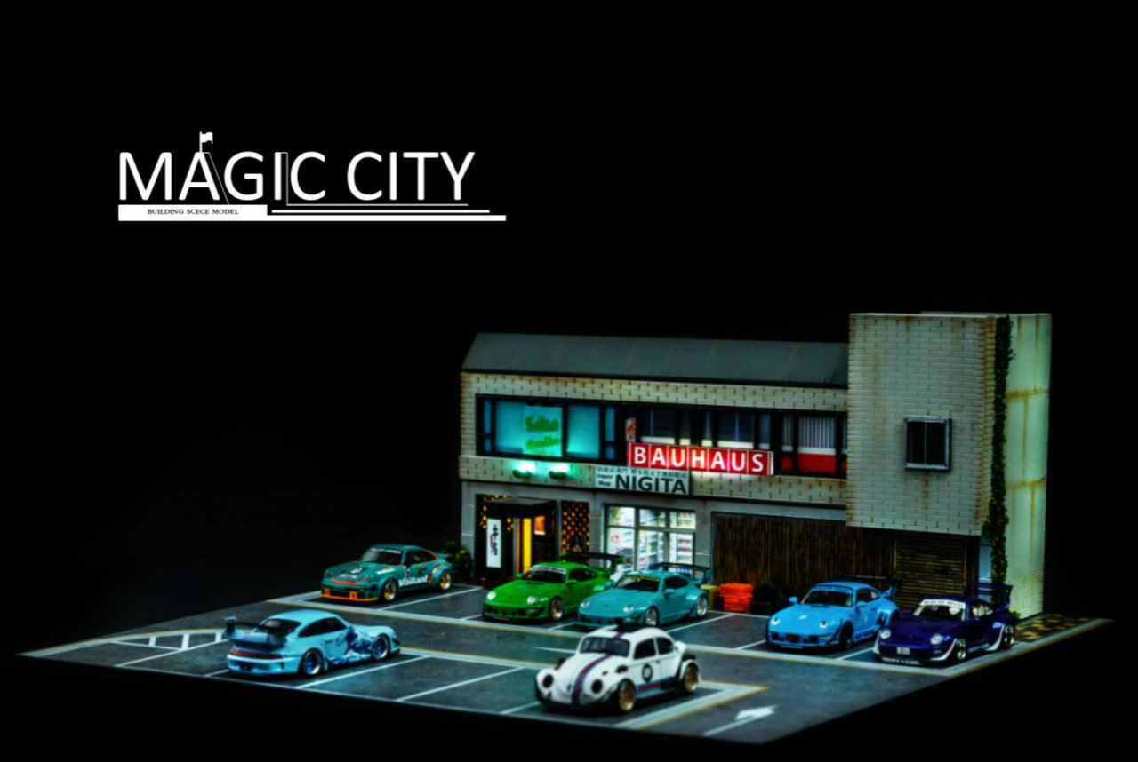 1/64 Magic City RWB Roppongi Annual Gathering Nigita Beverage Store Diorama (car models NOT included)