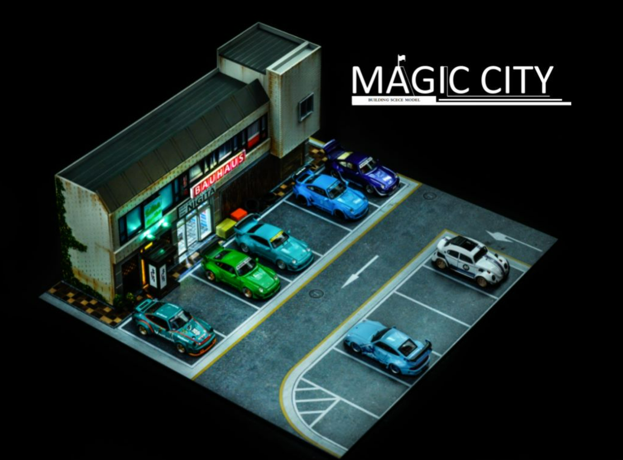1/64 Magic City RWB Roppongi Annual Gathering Nigita Beverage Store Diorama (car models NOT included)