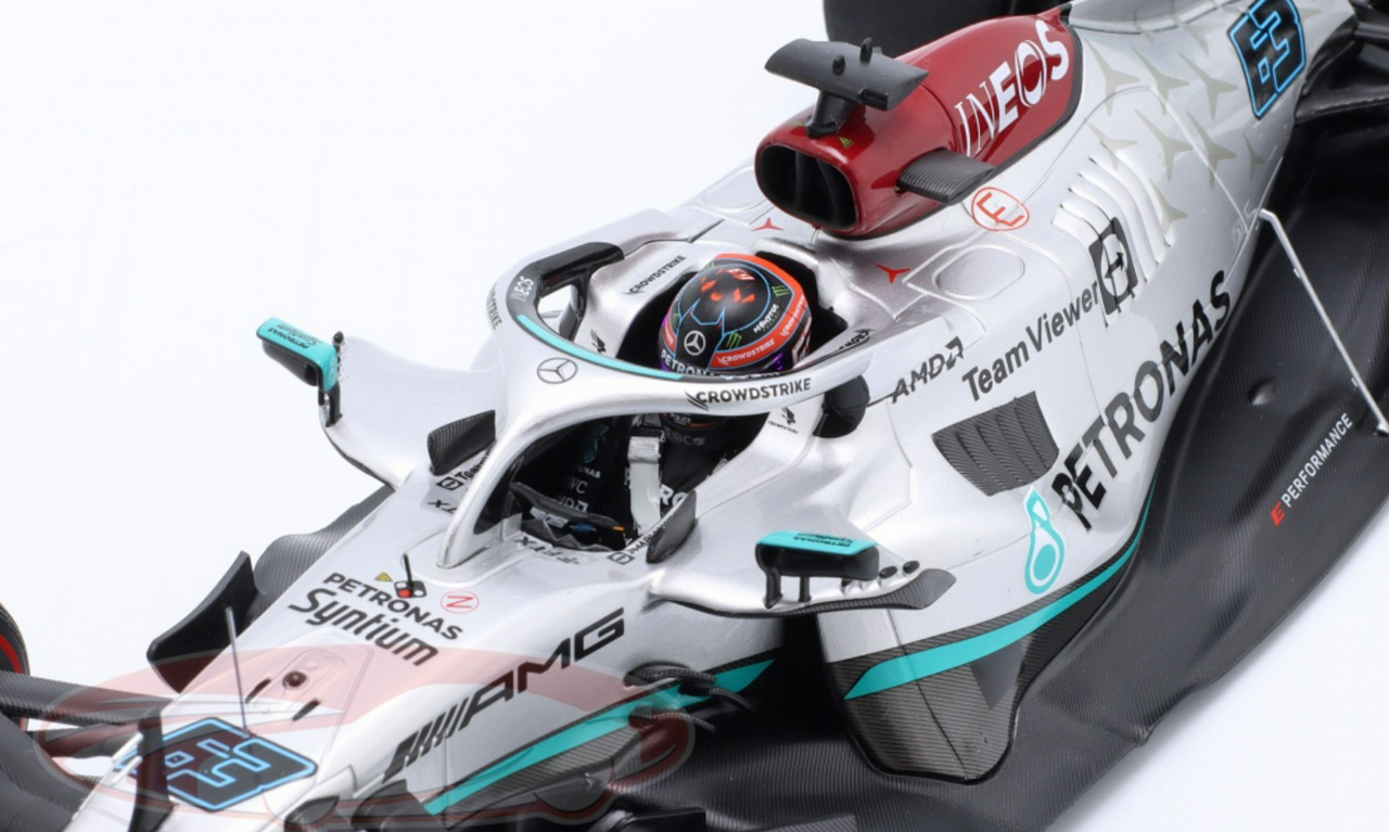 1/18 Minichamps 2022 Formula 1 George Russell Mercedes-AMG F1 W13 #63 3rd Spanish GP Car Model