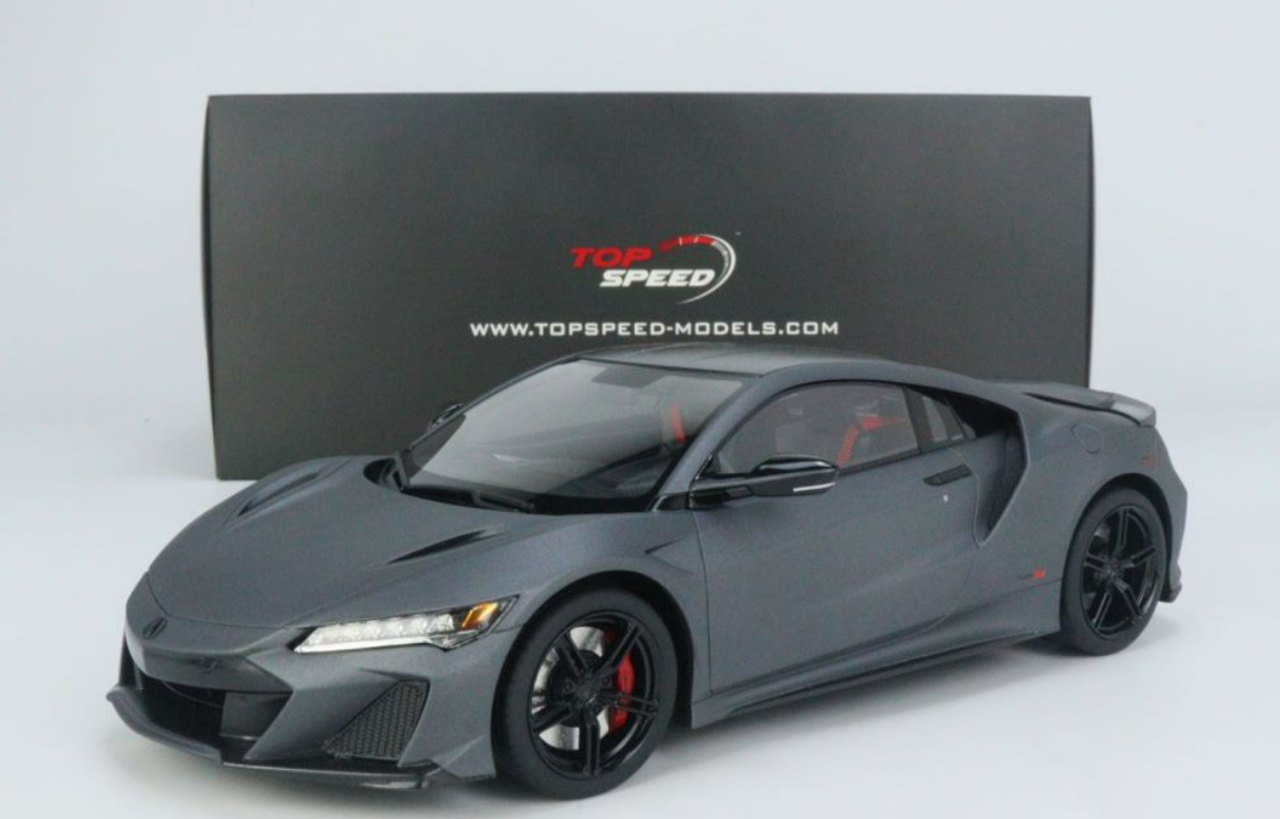 1/18 Top Speed 2022 Acura NSX Type S (Gotham Gray Matte) Resin Car Model