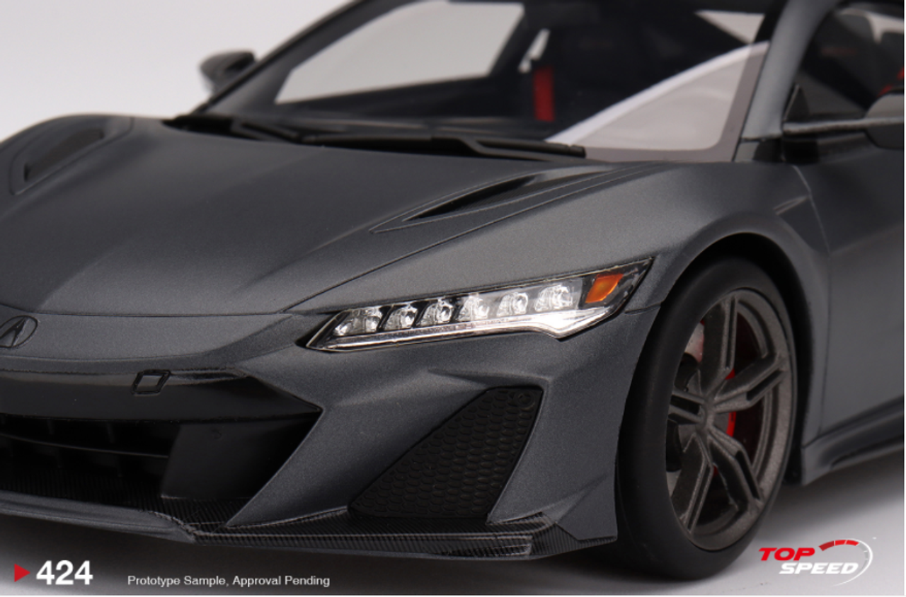 1/18 Top Speed 2022 Acura NSX Type S (Gotham Gray Matte) Resin Car Model