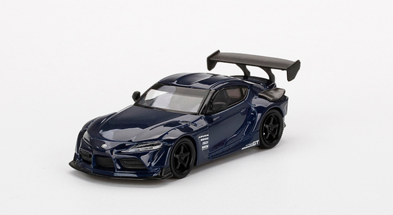 1/64 Mini GT Toyota "HKS" GR Supra (A90) Downshift (Blue Metallic) Limited Edition Diecast Car Model