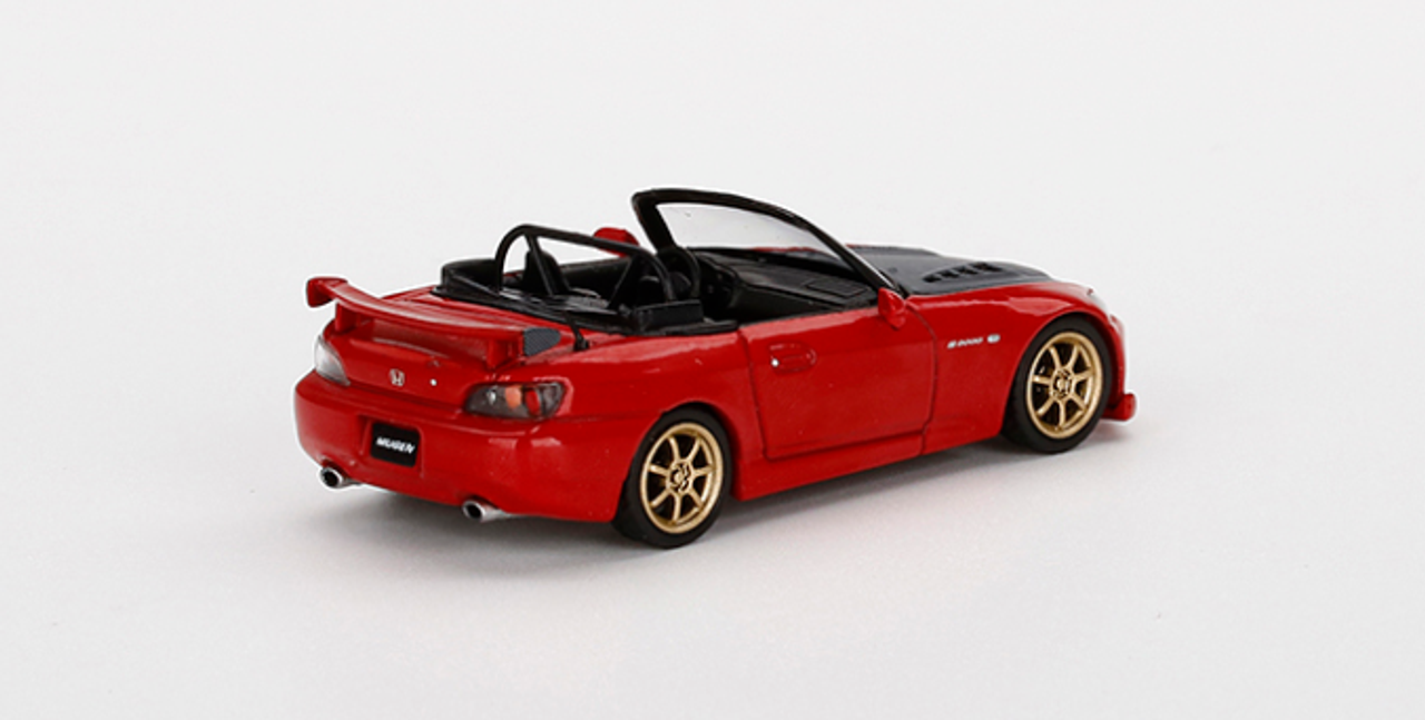 1/64 Mini GT Honda S2000 (AP2) Mugen Convertible (New Formula Red with Carbon Hood) Limited Edition Diecast Car Model