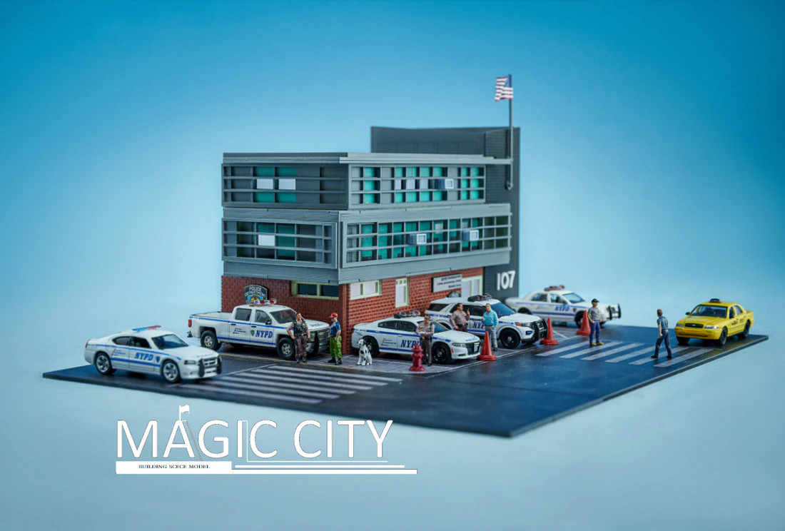 1/64 Magic City US New York Police Station Diorama (Car Model