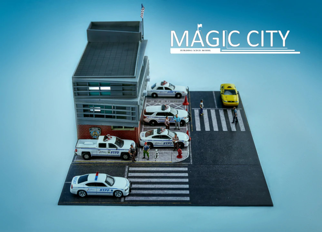 1/64 Magic City US New York Police Station Diorama (Car Model & Figure NOT included)