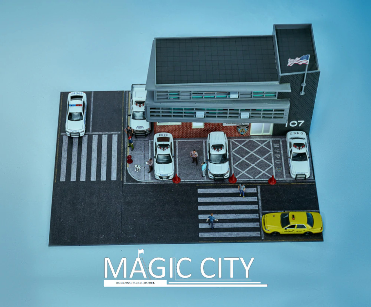 1/64 Magic City US New York Police Station Diorama (Car Model & Figure NOT included)