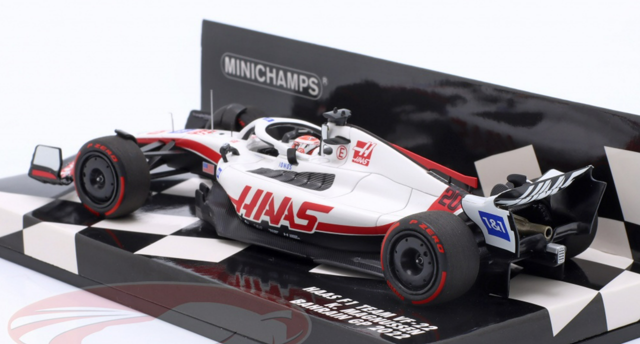 1/43 Minichamps 2022 Formula 1 Kevin Magnussen Haas VF-22 #20 5th Bahrain GP Formula 1 Car Model