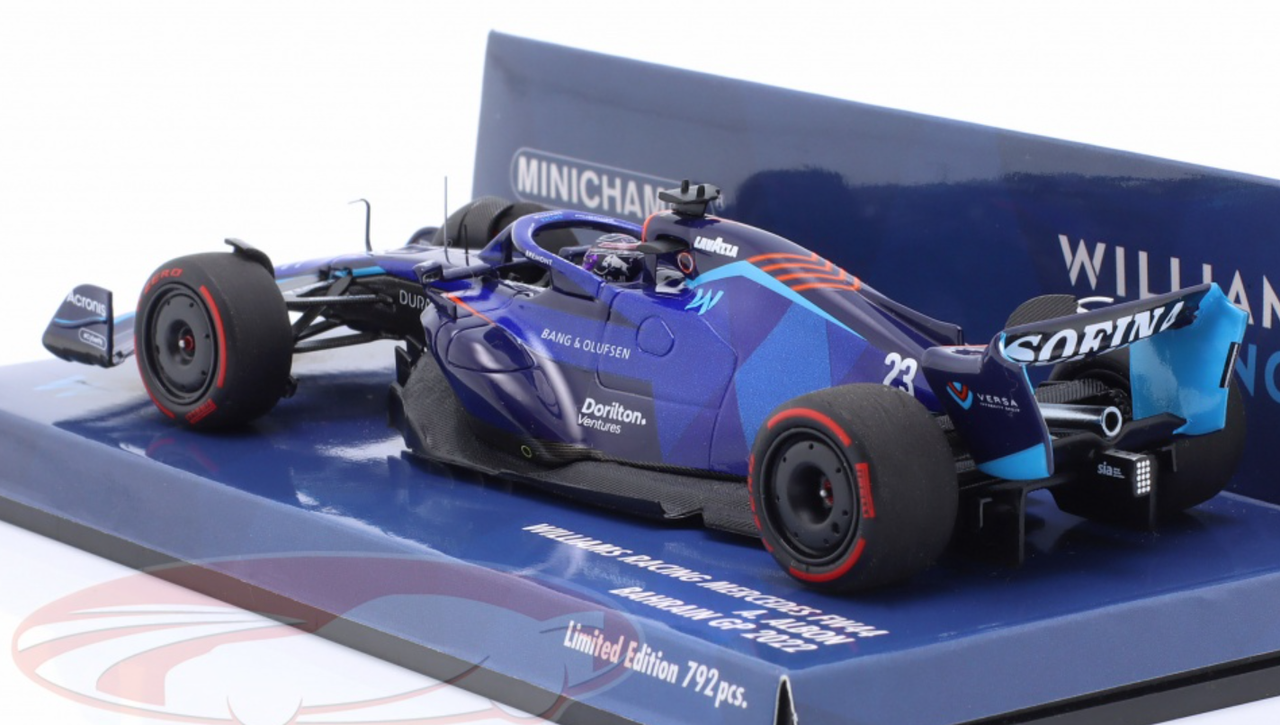 1/43 Minichamps 2022 Formula 1 Alexander Albon Williams FW44 #23 Bahrain GP Car Model Limited 792 Pieces