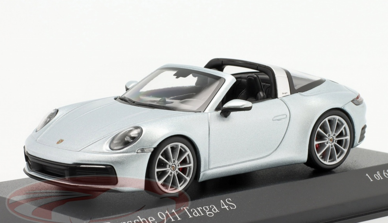 1/43 Minichamps 2020 Porsche 911 (992) Targa 4S (Dolomite Silver) Car ...