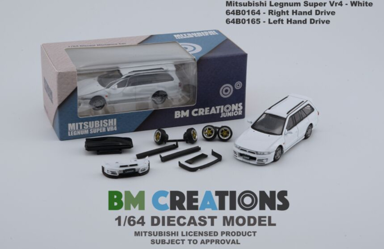 1/64 BM Creations Mitsubishi Legnum Vr4 -White (Extra Set of Wheels)