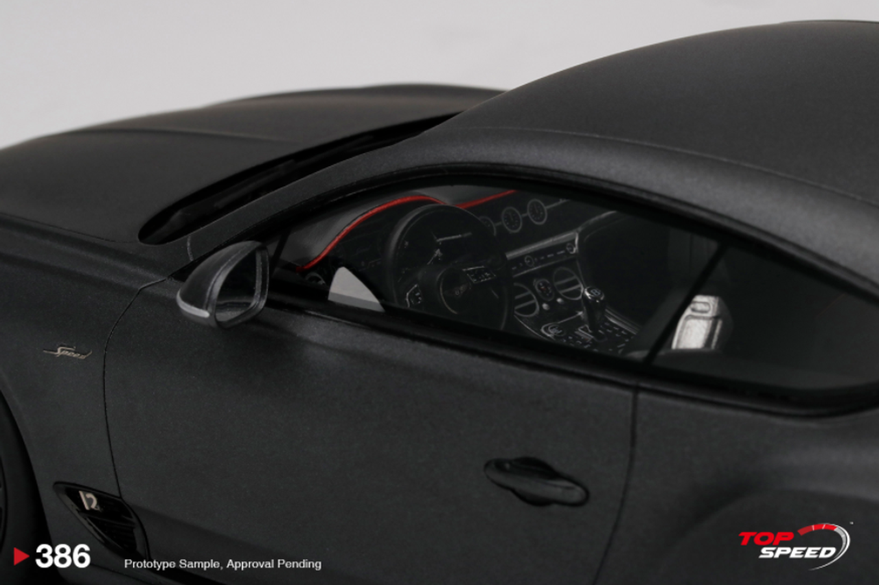  1/18 Top Speed 2022 Bentley Continental GT Speed (Anthracite Satin Grey) Resin Car Model