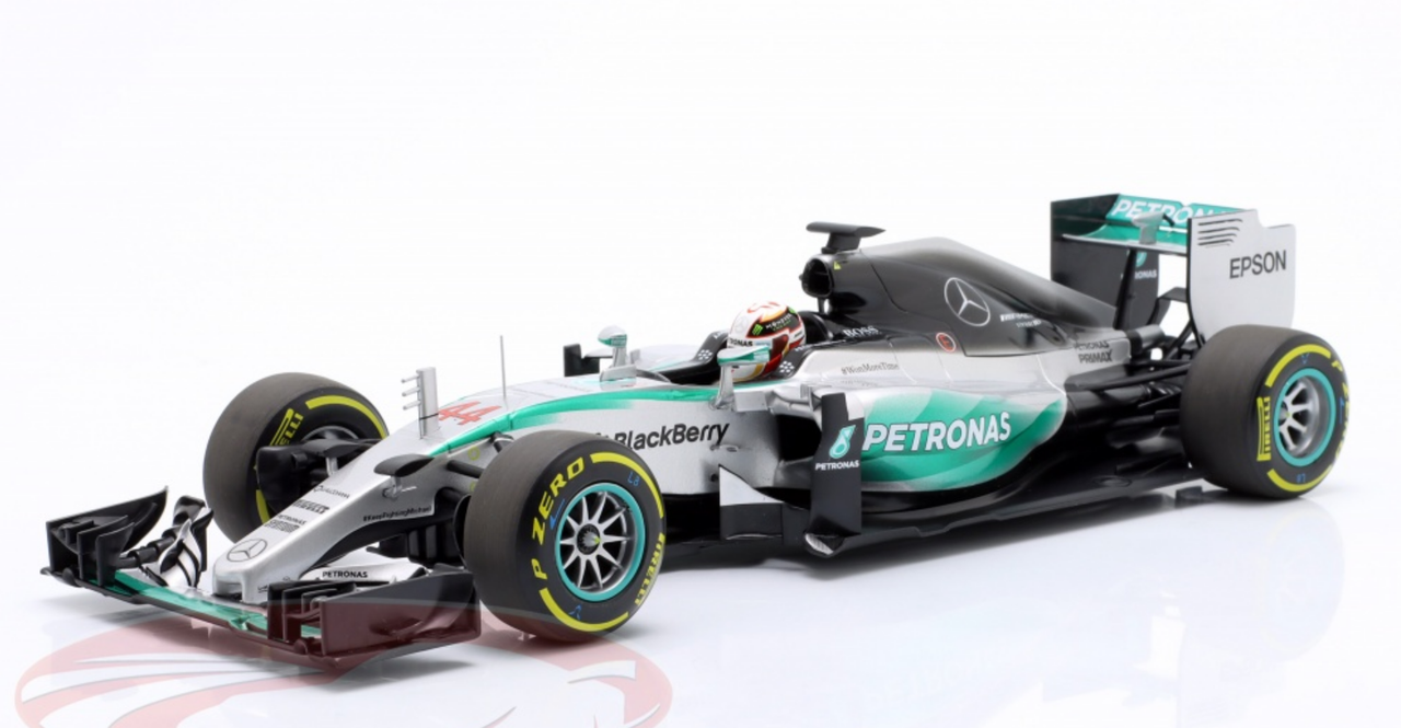 1/18 Minichamps 2015 Mercedes AMG Petronas W06 Hybrid Formula 1 #44 Lewis Hamilton Diecast Car Model