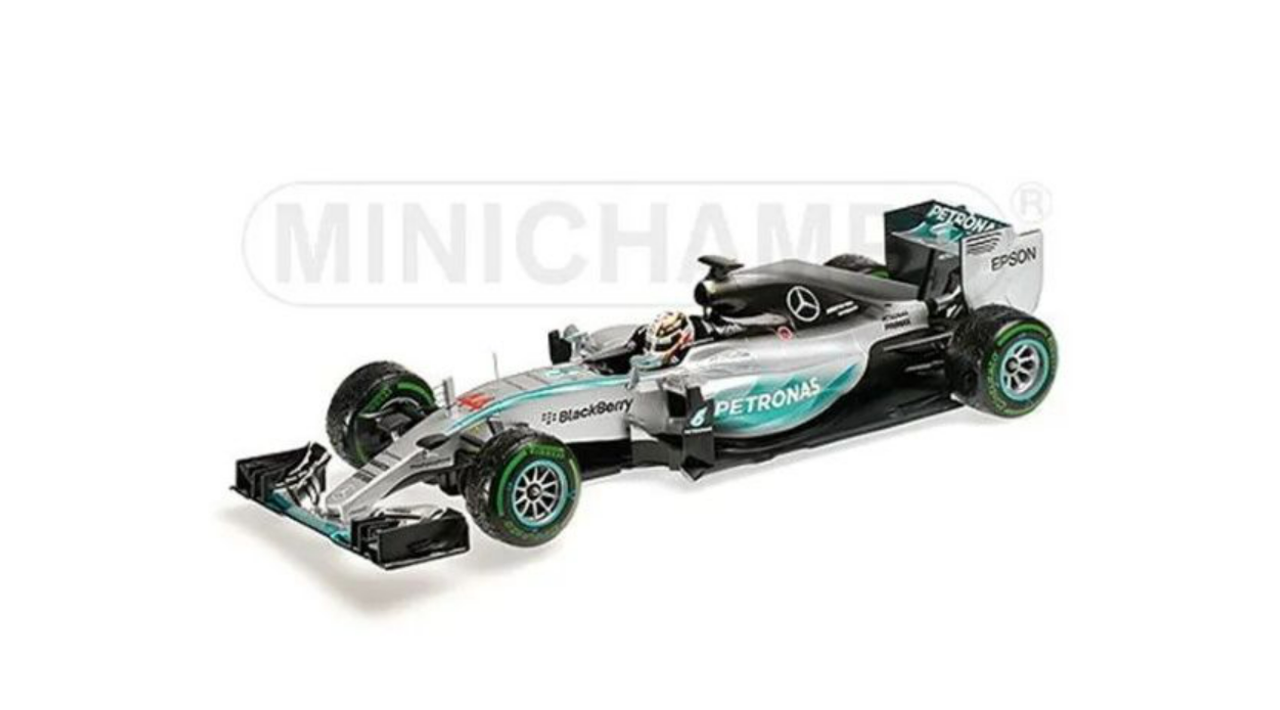1/18 Minichamps 2015 Mercedes AMG Petronas W06 Hybrid Formula 1 #44 Lewis Hamilton Diecast Car Model