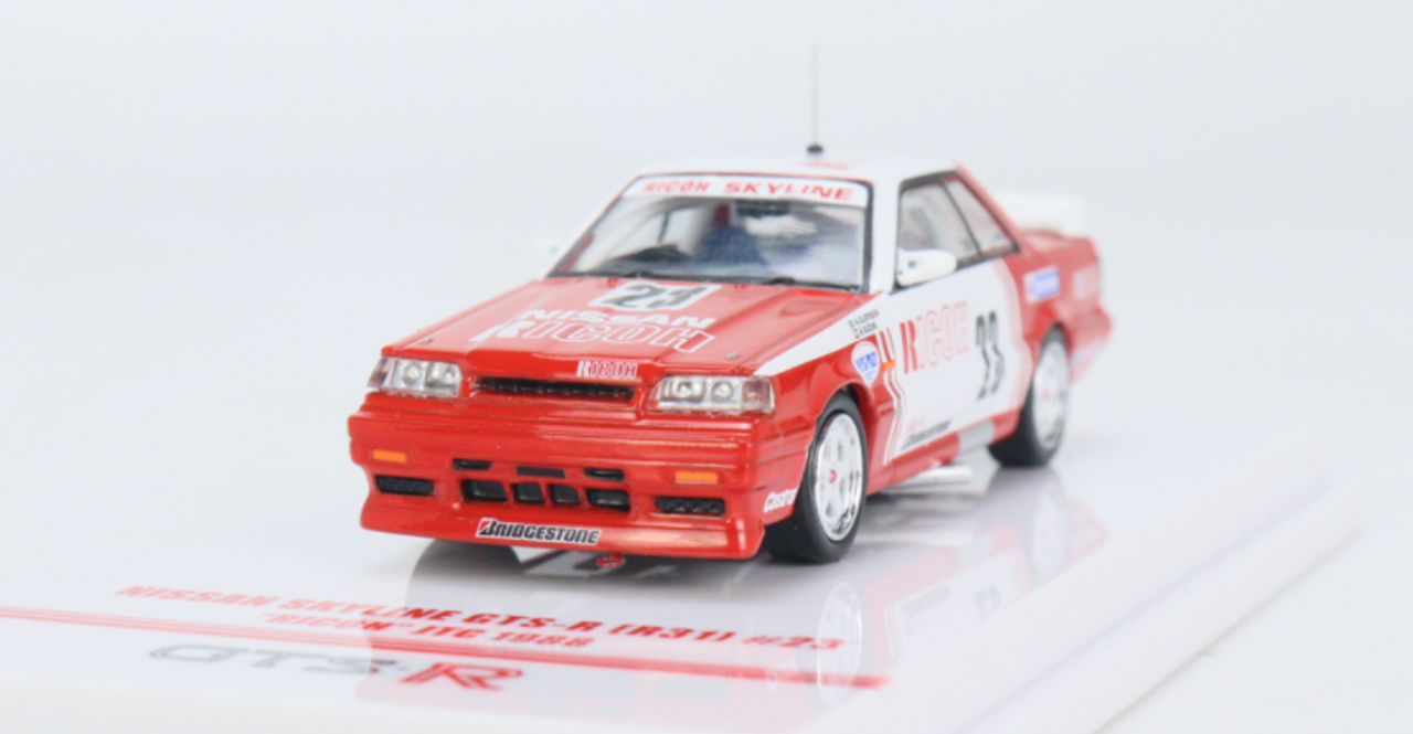 Nissan Skyline GTS-R (R31) RHD (Right Hand Drive) #23 "Ricoh" JTC Japanese Touring Car Championship (1988) 1/64 Diecast Model Car by Inno Models