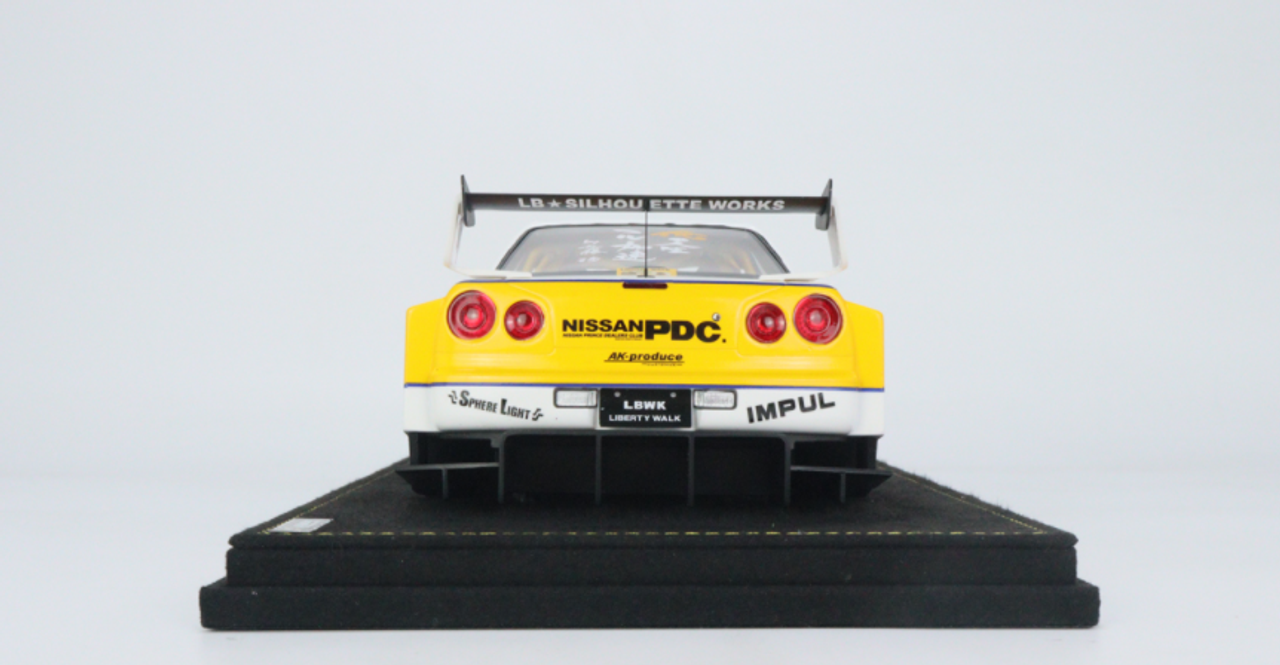 1/18 INNO NISSAN SKYLINE "LBWK" (ER34) SUPER SILHOUETTE with display case and Base