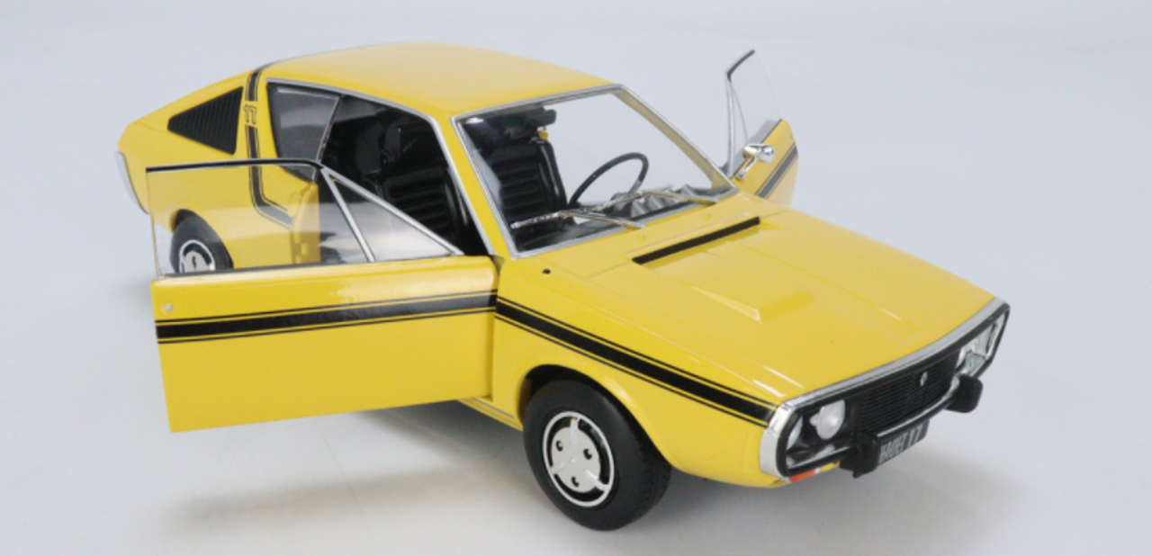  1/18 Solido 1973 Renault R17 Mk.1 TL Jaune Citron Diecast Car Model