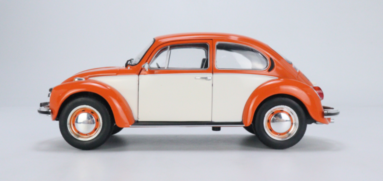  1/18 Solido 1974 Volkswagen Beetle 1303 Bi-Color Orange Diecast Car Model