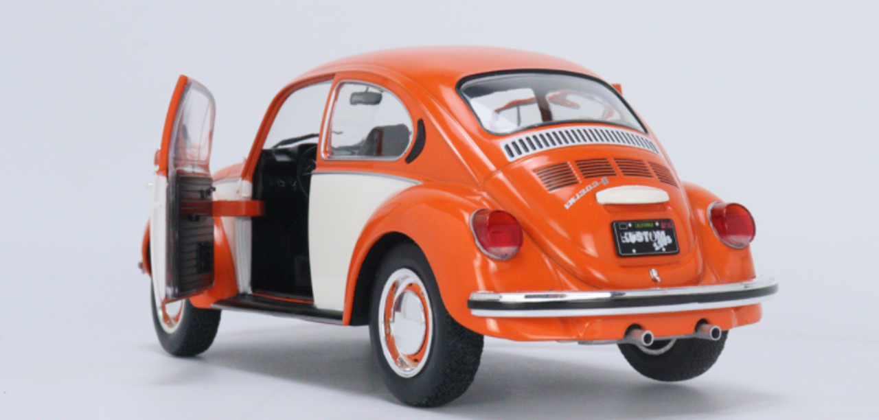  1/18 Solido 1974 Volkswagen Beetle 1303 Bi-Color Orange Diecast Car Model