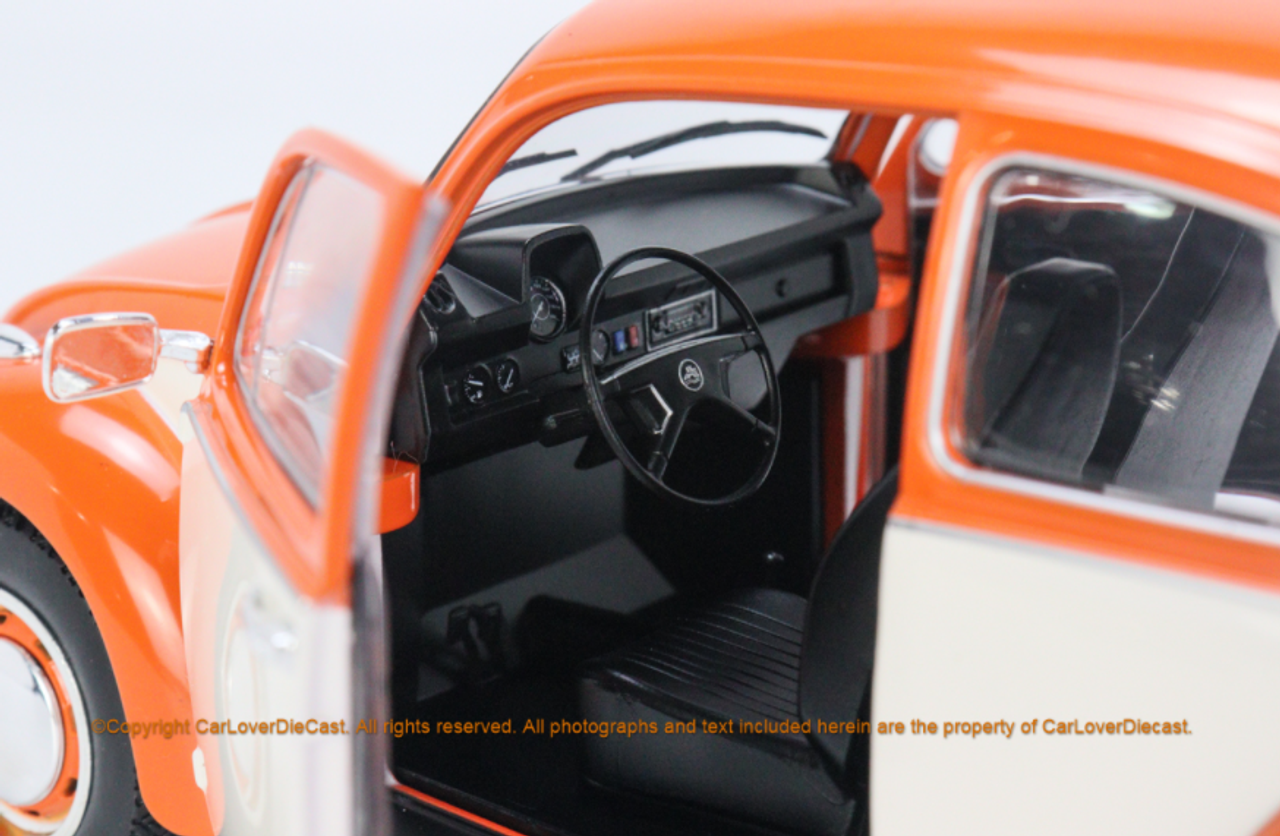  1/18 Solido 1974 Volkswagen Beetle 1303 Bi-Color Orange Diecast Car Model