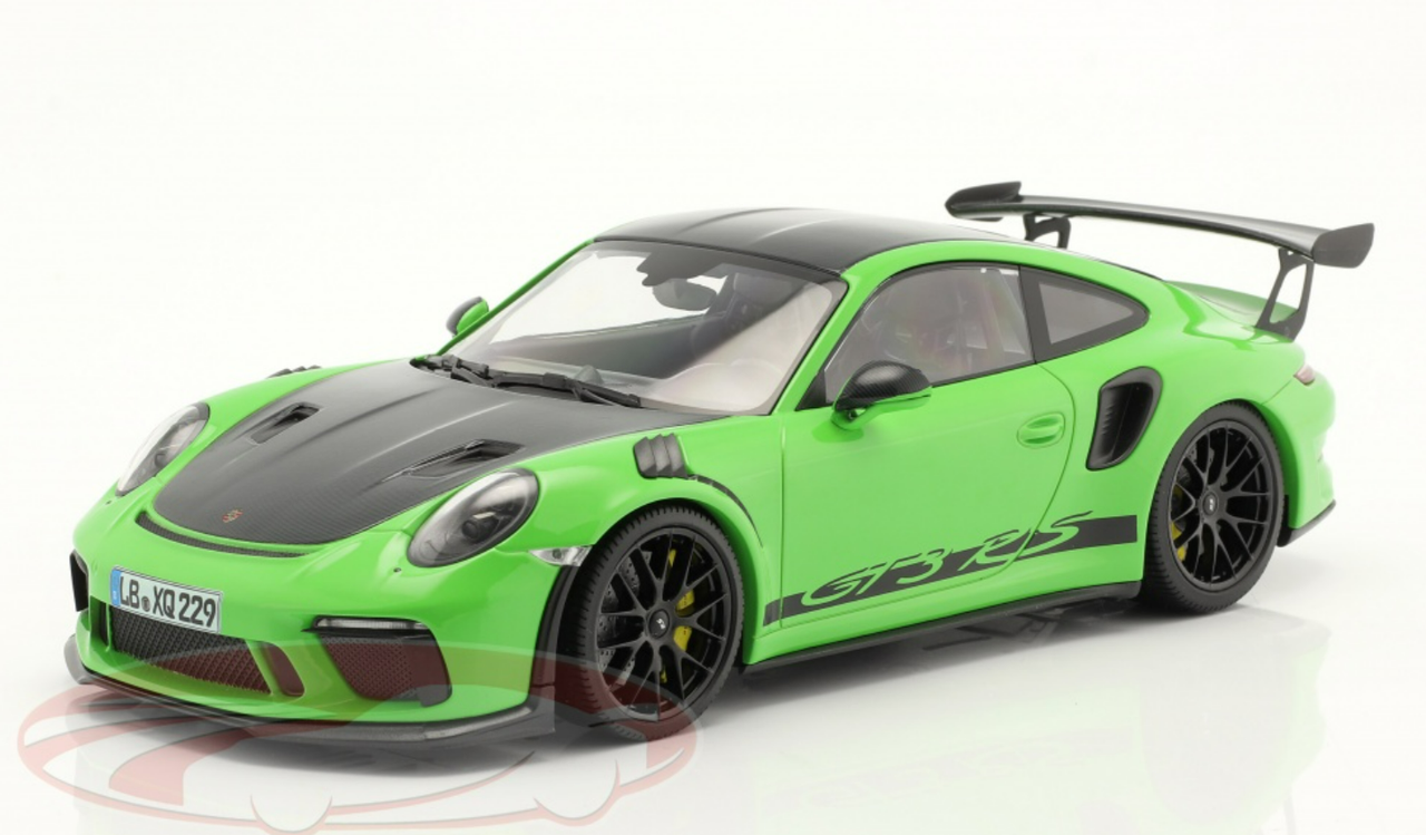 1/18 Minichamps 2019 Porsche 911 (991.2) GT3 RS Weissach Package (Green  with Black Rims) Diecast Car Model Limited 222 Pieces