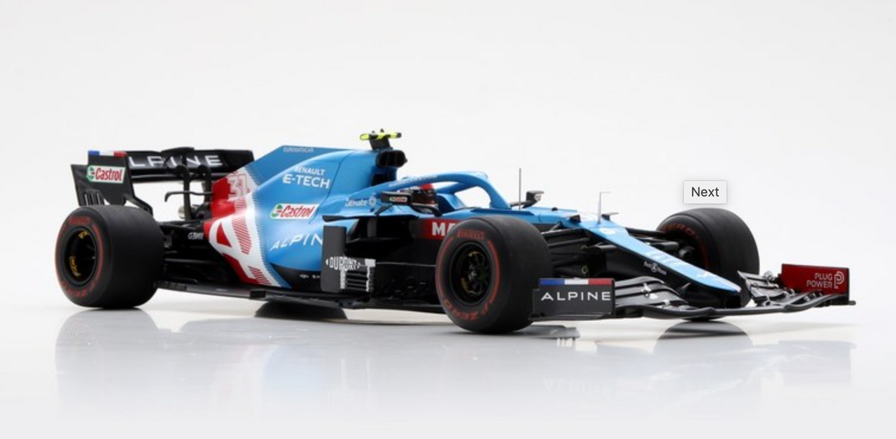 1/18 Spark 2021 Formula 1 Alpine A521 No.31 Alpine F1 Team Bahrain GP Esteban Ocon Car Model