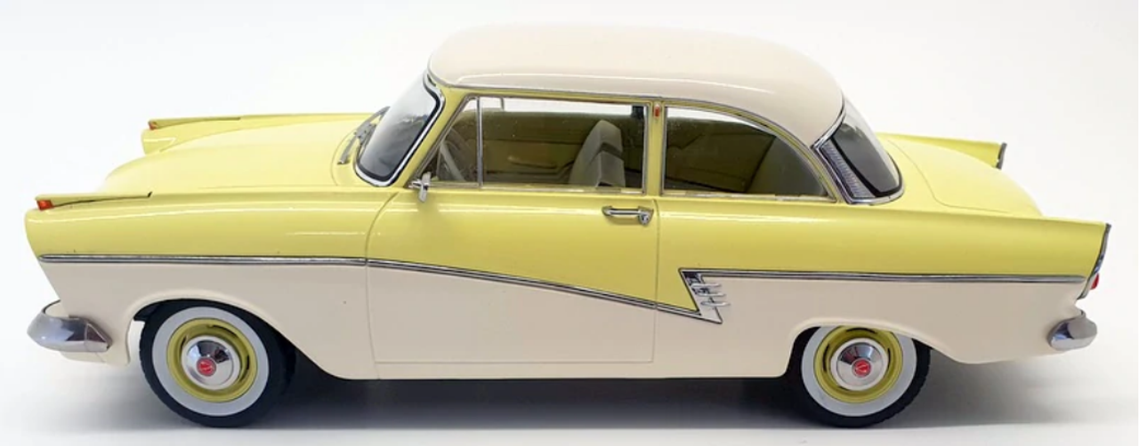 1/18 KK-Scale 1957 Ford Taunus 17M P2 (Yellow & White) Diecast Car Model