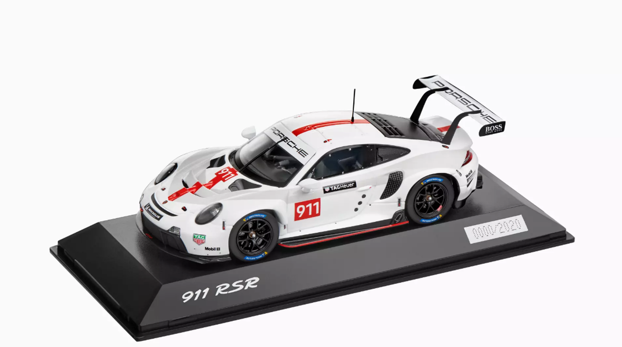 1/43 Dealer Edition Porsche 911 (992) RSR WEC 2019 Presentation Version Car Model