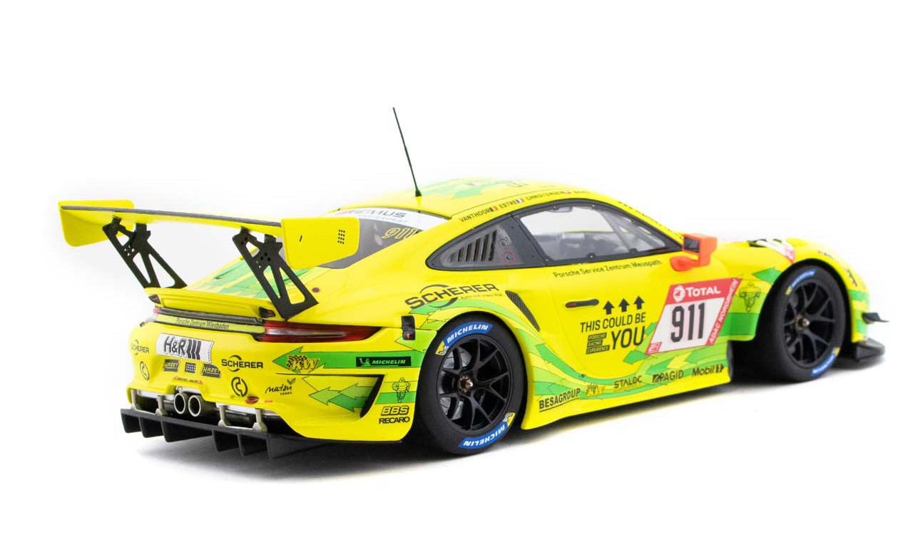 激安大特価2024Manthey Grello 特注 1:18 PORSCHE 911 GT3R 限定300 ポルシェ 991.2 GT3 R 24H ニュル ウィナー 2021 ミニチャンプス 他 1:43 同封可 レーシングカー