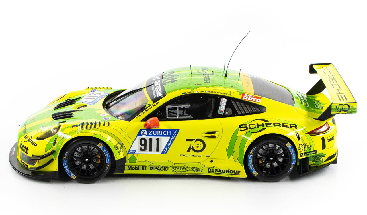 1/18 IXO Porsche 911 GT3 R #911 24h Nürburgring 2018 Manthey Grello Car Model