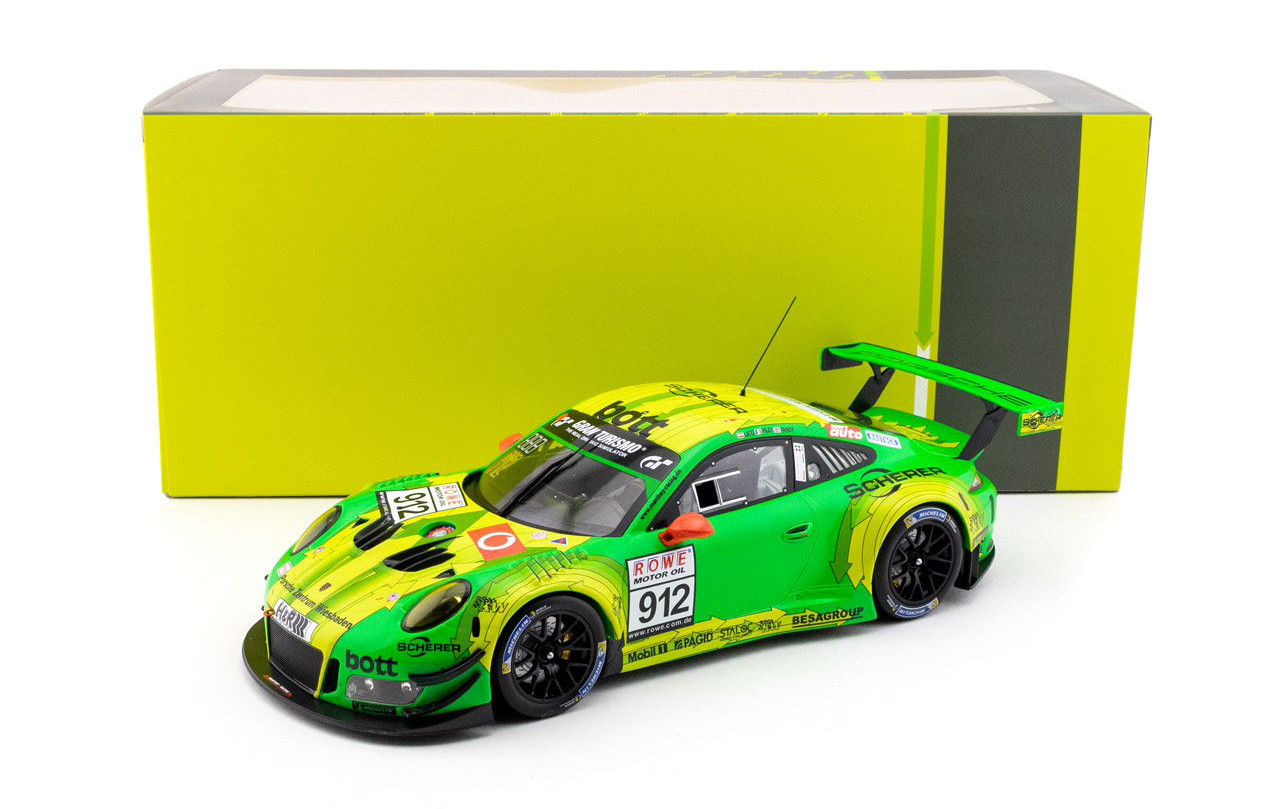 1/18 IXO Porsche 911 (991) GT3 R #912 VLN Nürburgring 2018 Manthey Grello Car Model