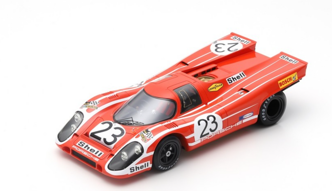 1/18 Spark Porsche 917 K No.23 Winner 24H Le Mans 1970 R. Attwood - H. Herrmann Car Model