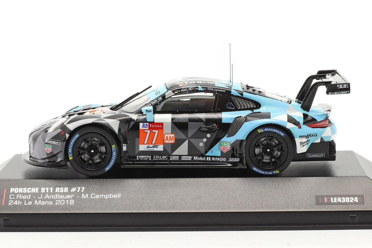 1/43 IXO Porsche 911 (991) RSR #77 Winner LMGTE Am 24h LeMans 2018 Car Model