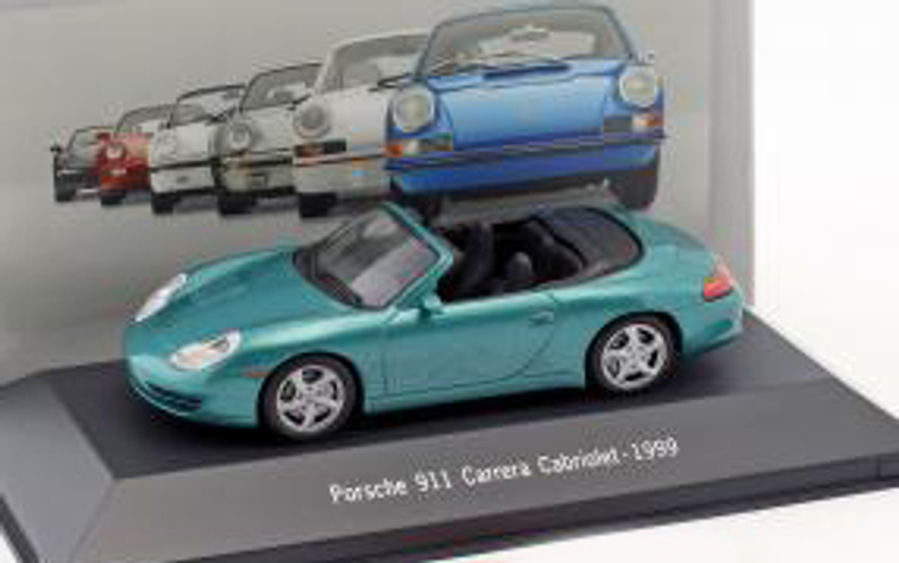 1/43 1999 Porsche 911 (996) Carrera Cabriolet (Green Metallic) Car Model