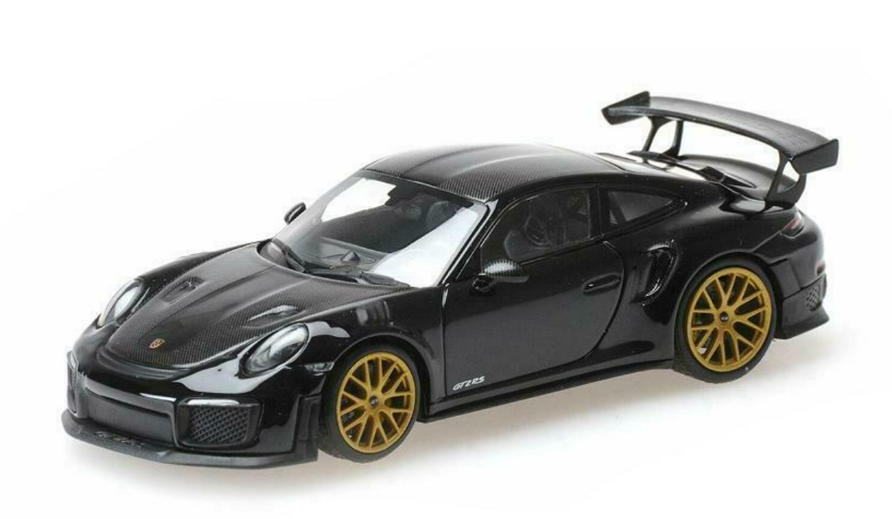 1/43 Minichamps 2018 Porsche 911 (991.2) GT2 RS Weissach Package (Black with Gold Rims) Car Model
